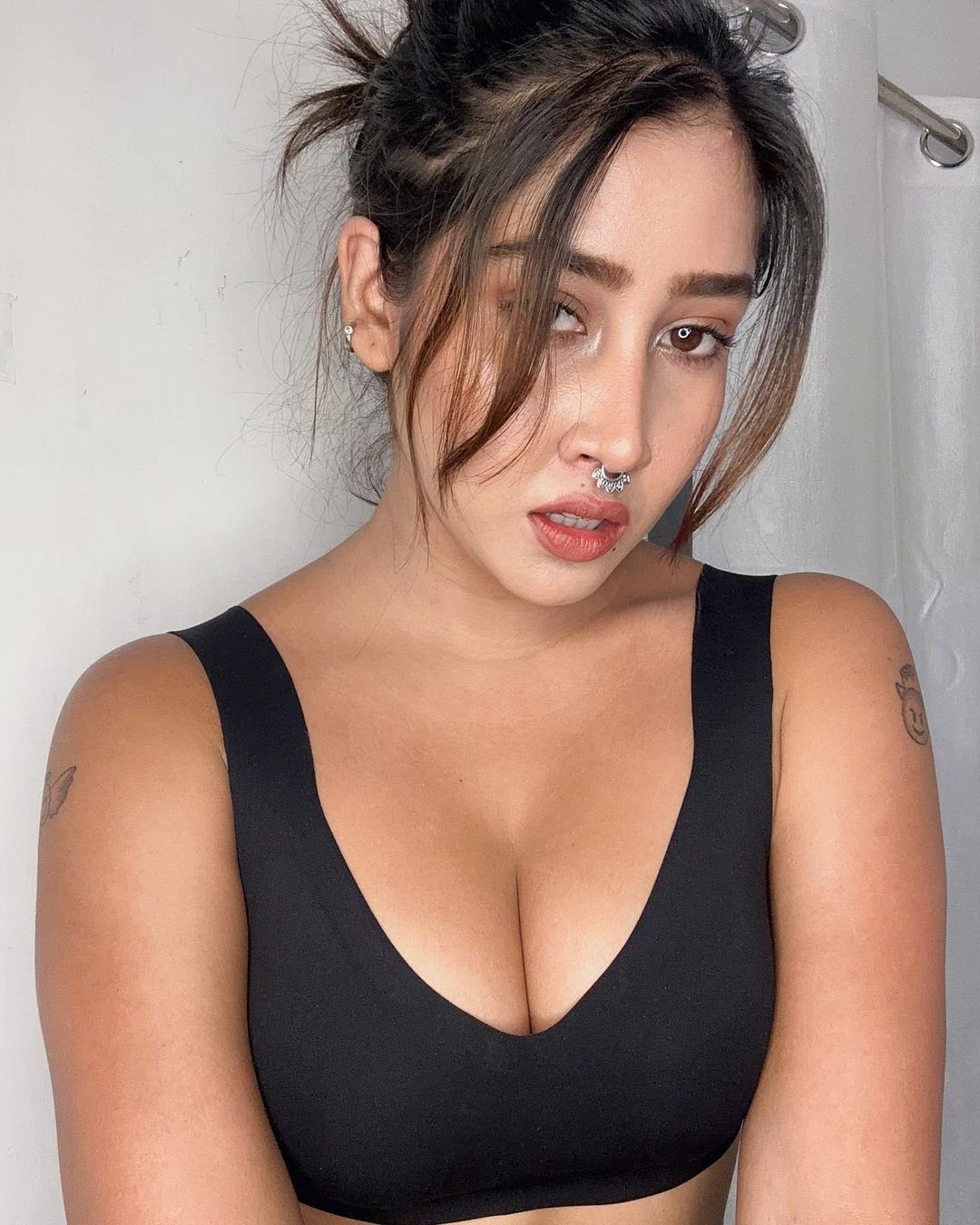 Indian Instagram girl Sofia Ansaris topless pic and cleavage... photo