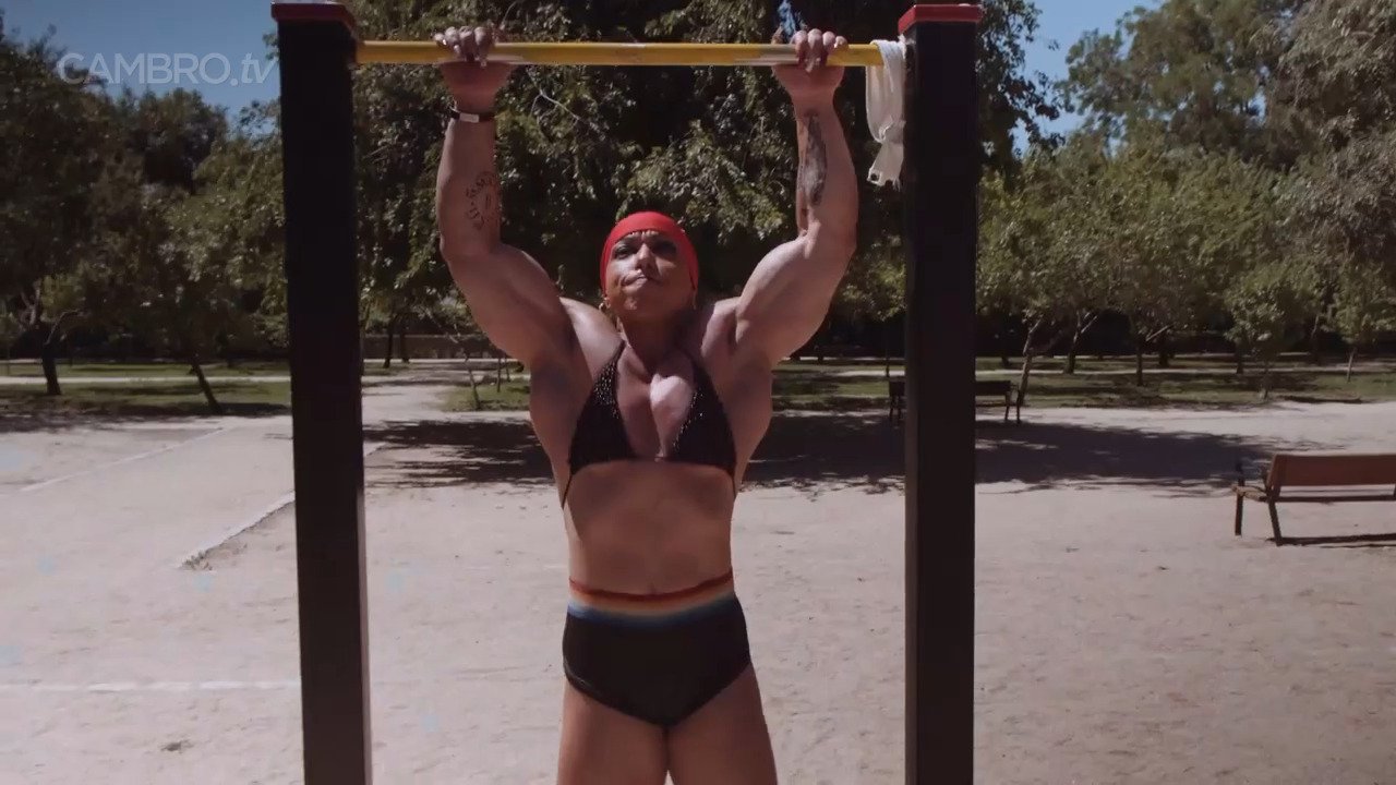 Mrs Sanchez , her muscular poses make everybody hard #IO6F9K0E